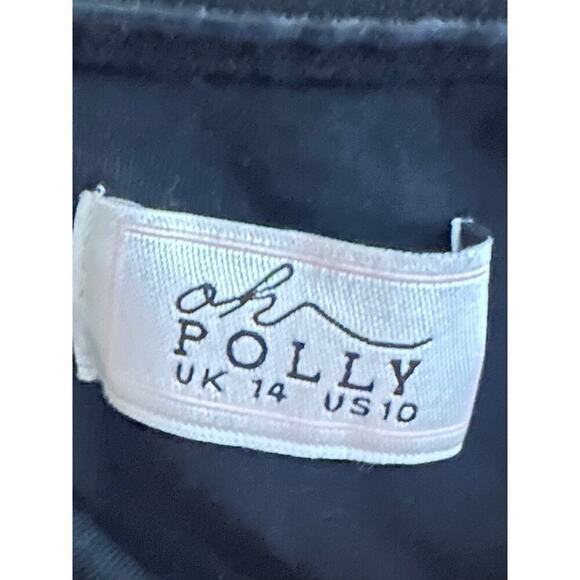 OH POLLY Solange Off The Shoulder High-Slit Maxi Dress Black Side Ruching Sz 10 - Picture 4 of 5